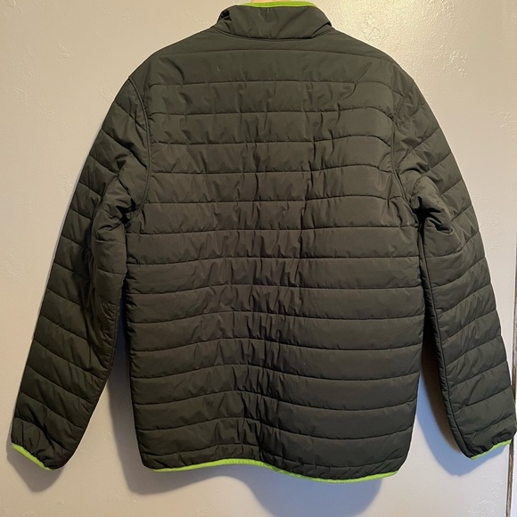Lands End Mens Evergreen Quilted Quarter Snap Neck Pullover Jacket - Picture 10 of 12